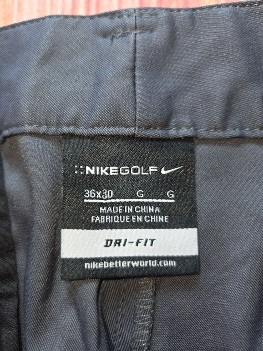 Nike Golf Dri-Fit Mens Gray Pants Size 36x30